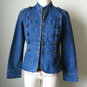 Baccini denim Military denim jacket size medium